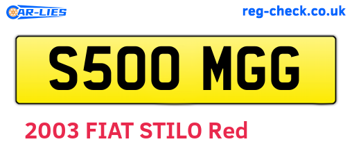 S500MGG are the vehicle registration plates.