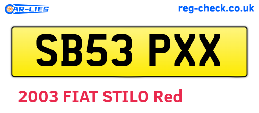 SB53PXX are the vehicle registration plates.