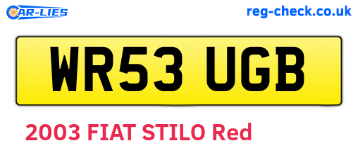 WR53UGB are the vehicle registration plates.
