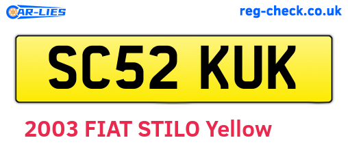 SC52KUK are the vehicle registration plates.