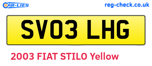 SV03LHG are the vehicle registration plates.
