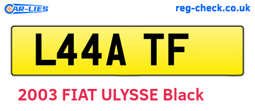 L44ATF are the vehicle registration plates.