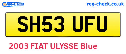 SH53UFU are the vehicle registration plates.