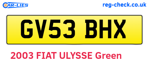 GV53BHX are the vehicle registration plates.