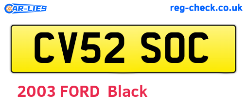 CV52SOC are the vehicle registration plates.