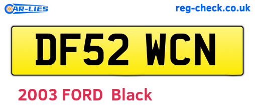 DF52WCN are the vehicle registration plates.