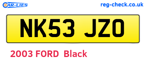 NK53JZO are the vehicle registration plates.