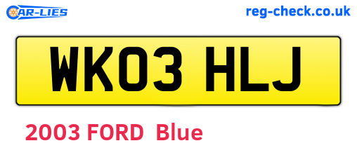 WK03HLJ are the vehicle registration plates.