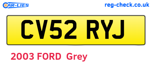 CV52RYJ are the vehicle registration plates.