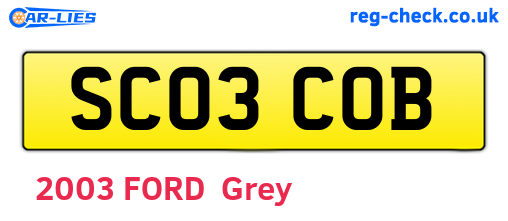 SC03COB are the vehicle registration plates.