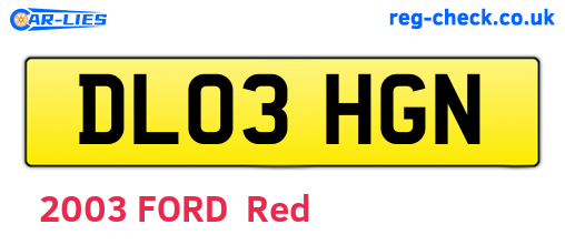DL03HGN are the vehicle registration plates.