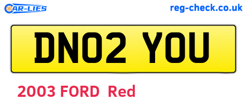 DN02YOU are the vehicle registration plates.