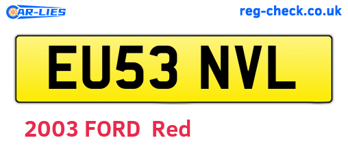 EU53NVL are the vehicle registration plates.