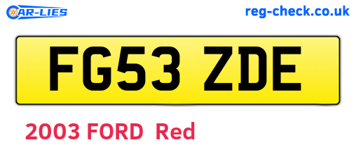 FG53ZDE are the vehicle registration plates.