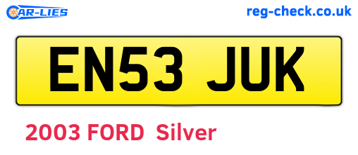 EN53JUK are the vehicle registration plates.
