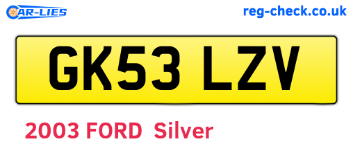 GK53LZV are the vehicle registration plates.