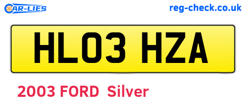 HL03HZA are the vehicle registration plates.