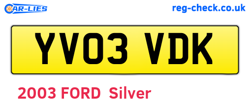 YV03VDK are the vehicle registration plates.