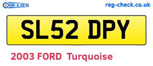 SL52DPY are the vehicle registration plates.