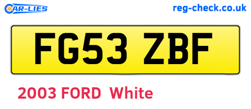 FG53ZBF are the vehicle registration plates.
