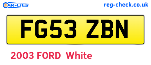 FG53ZBN are the vehicle registration plates.