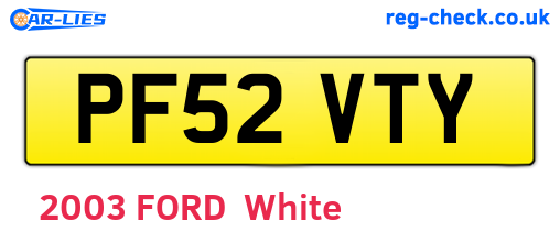 PF52VTY are the vehicle registration plates.