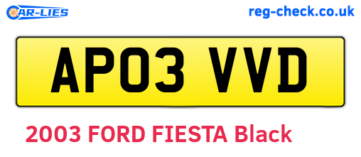 AP03VVD are the vehicle registration plates.