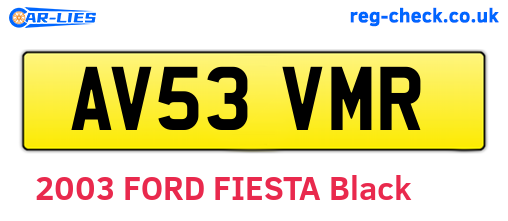 AV53VMR are the vehicle registration plates.