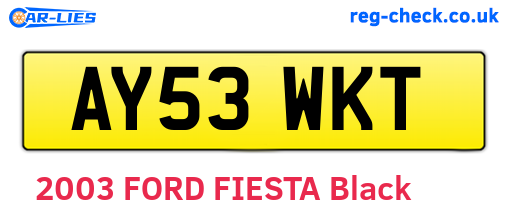 AY53WKT are the vehicle registration plates.