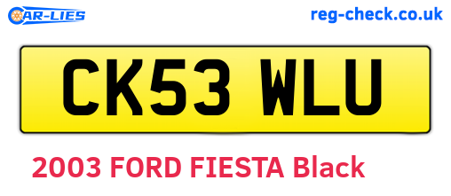 CK53WLU are the vehicle registration plates.