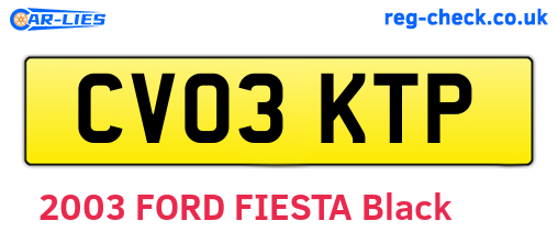 CV03KTP are the vehicle registration plates.