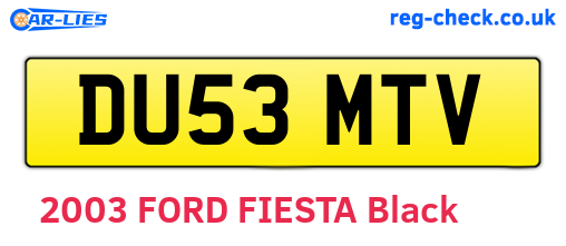 DU53MTV are the vehicle registration plates.