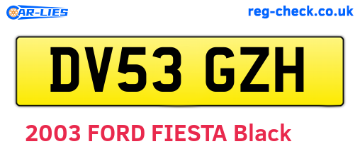 DV53GZH are the vehicle registration plates.