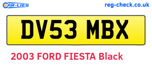 DV53MBX are the vehicle registration plates.