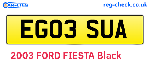 EG03SUA are the vehicle registration plates.