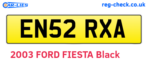 EN52RXA are the vehicle registration plates.