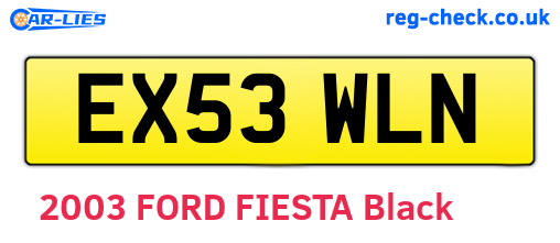 EX53WLN are the vehicle registration plates.
