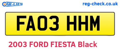 FA03HHM are the vehicle registration plates.