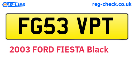 FG53VPT are the vehicle registration plates.