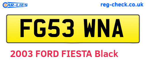 FG53WNA are the vehicle registration plates.