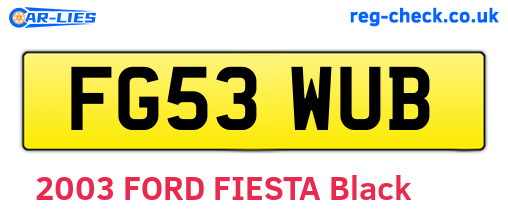 FG53WUB are the vehicle registration plates.
