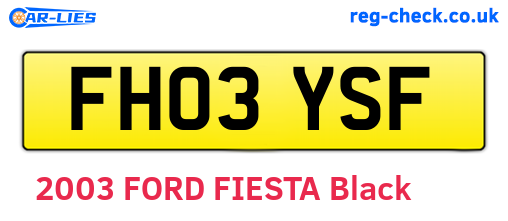 FH03YSF are the vehicle registration plates.