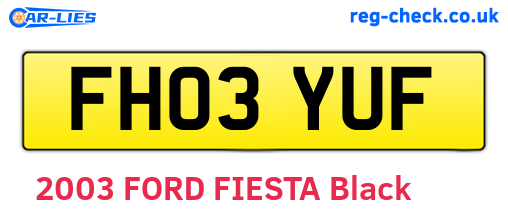 FH03YUF are the vehicle registration plates.