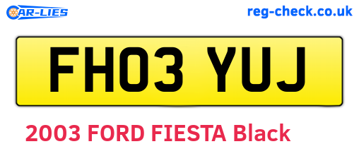 FH03YUJ are the vehicle registration plates.