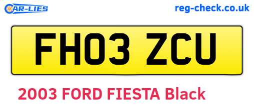 FH03ZCU are the vehicle registration plates.
