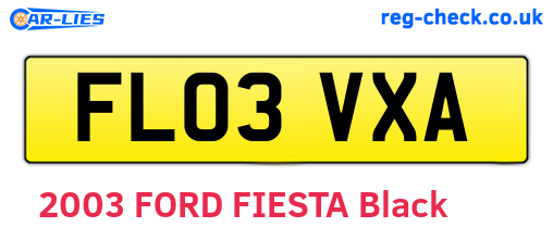 FL03VXA are the vehicle registration plates.