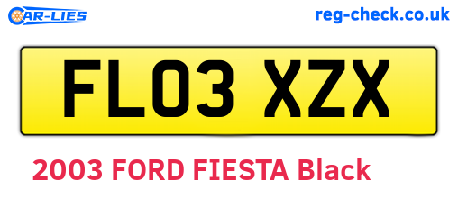 FL03XZX are the vehicle registration plates.