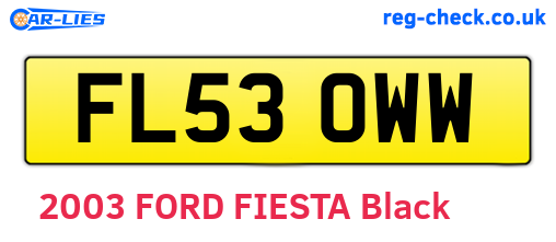 FL53OWW are the vehicle registration plates.