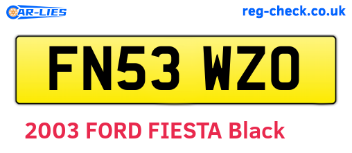 FN53WZO are the vehicle registration plates.