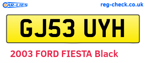GJ53UYH are the vehicle registration plates.